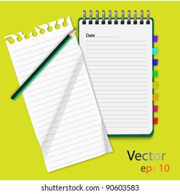 Vector of blank crumpled paper on light color background.