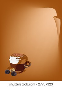 vector blank with cup of coffee and space for text