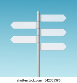 Vector Blank Direction Signpost Sign Arrow Icon Isolated on Background