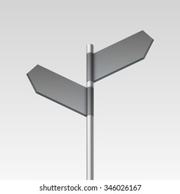 Vector Blank Direction Signpost Sign Arrow Icon Isolated on Background