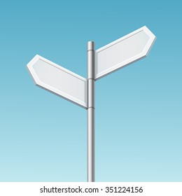 Vector Blank Direction Signpost Sign Arrow Icon Isolated on Background