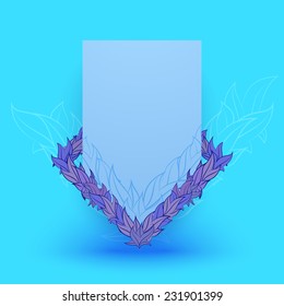 Vector blank emblem framed with colored leaves of different size
