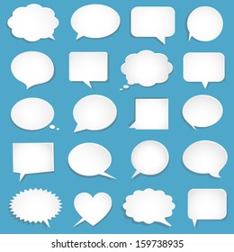 Vector blank empty white speech bubbles