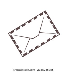 Vector blank envelope without stamps and seals. Isolated element in outline style