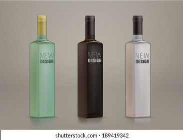 vector blank glass bottles for new design