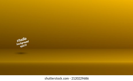 Vektorgrafik, leerer goldener Studiohintergrund, Produktanzeige mit Kopienraum zur Anzeige von Content Design. Werbebanner auf der Website - EPS10