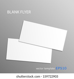 Vector Blank Horizontal Flyer Isolated On Gray Background