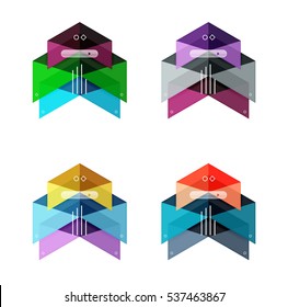 Vector blank infographic arrow templates can be used as workflow layouts, diagrams, number options or web design
