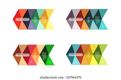 Vector blank infographic arrow templates can be used as workflow layouts, diagrams, number options or web design