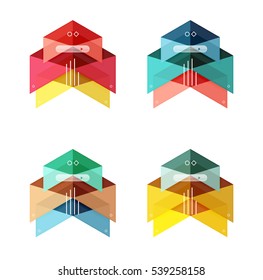 Vector blank infographic arrow templates can be used as workflow layouts, diagrams, number options or web design