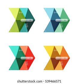 Vector blank infographic arrow templates can be used as workflow layouts, diagrams, number options or web design