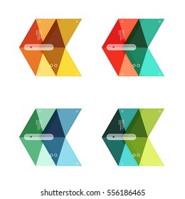 Vector blank infographic arrow templates can be used as workflow layouts, diagrams, number options or web design