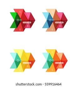 Vector blank infographic arrow templates can be used as workflow layouts, diagrams, number options or web design