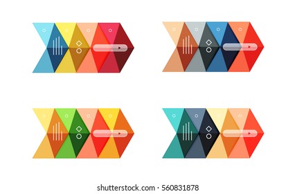 Vector blank infographic arrow templates can be used as workflow layouts, diagrams, number options or web design
