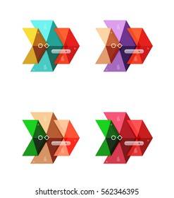 Vector blank infographic arrow templates can be used as workflow layouts, diagrams, number options or web design