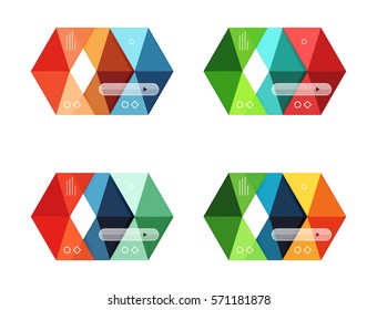 Las plantillas de flecha de infografía en blanco vectorial se pueden utilizar como diseños de flujo de trabajo, diagramas, opciones de número o diseño web