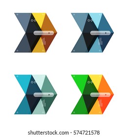 Vector blank infographic arrow templates can be used as workflow layouts, diagrams, number options or web design