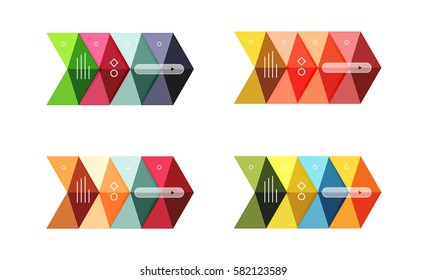 Vector blank infographic arrow templates can be used as workflow layouts, diagrams, number options or web design