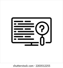 Icono de línea en blanco del vector para consulta
