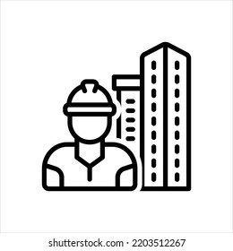 Icono de línea en blanco para los fabricantes