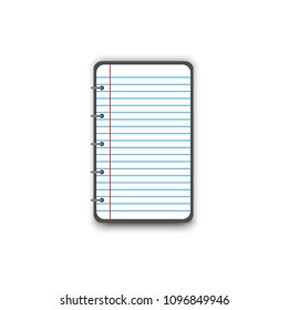 vector blank lined notebook