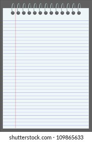 Vector blank lined notebook