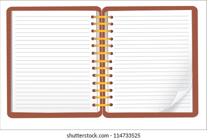 vector blank lined notebook