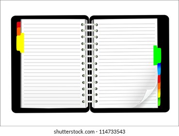 vector blank lined notebook