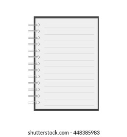 Vector blank lined notebook.