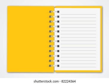 Vector blank lined notebook