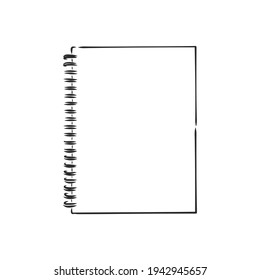 vector blank lined notebook. notebook, vector sketch on a white background