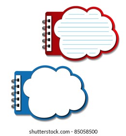 Vector blank lined notebooks - speech bubbles