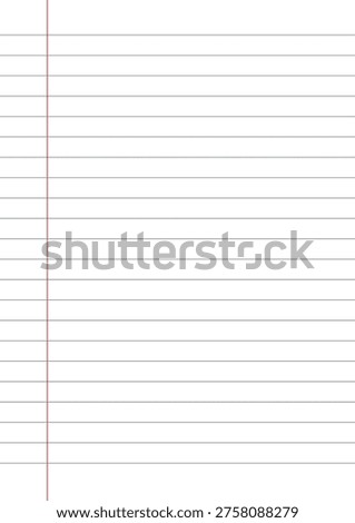 Vector blank lined paper from a notebook in A4 page format