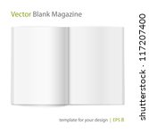 Vector blank magazine spread on white background. Using mesh