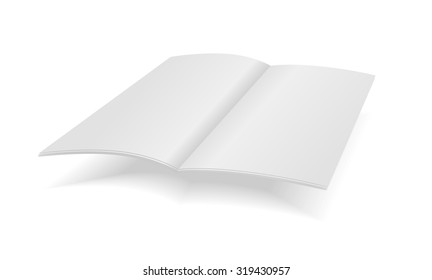 Vector blank magazine spread on white background