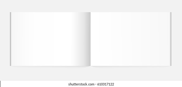 Vector blank magazine spread on white background.