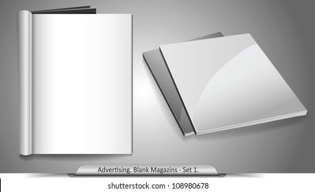 Vector blank magazines. Template for your design. Set 1