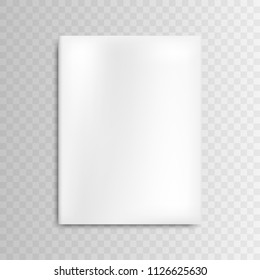 Vector blank mockup cover white magazine on gray background