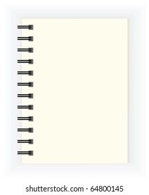 Vector blank notebook isolated on white