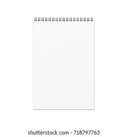 Vector blank notebook template on white background.