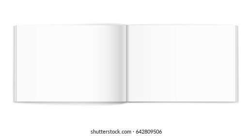 Vector blank of open album on neutral white background. Using mesh. Template