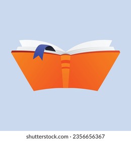 Vector a blank open book on white background.