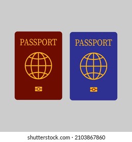 Vektor Blank Open Pass Vorlage. Internationaler Reisepass mit Beispielseite für personenbezogene Daten. Reisedokument und Einwanderungsdokument. Einzige Vektorgrafik eps10