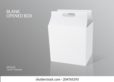 Vector blank opened packing opened box on white background