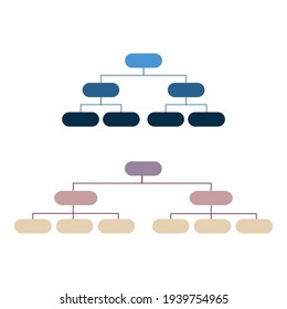 vector blank Organizational structure in bright colors suitable for business, presentation, website elements,