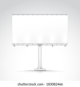 Vector Blank Outdoor Billboard with Place for Message and with Lighting