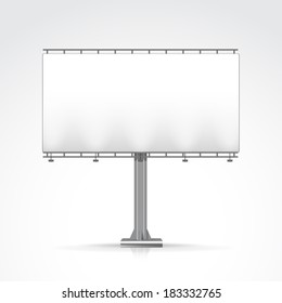 Vector Blank Outdoor Billboard with Place for Message and with Lighting  Isolated on White Background