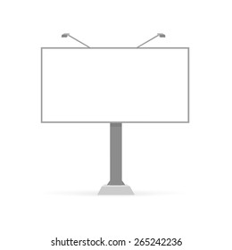 Vector Blank Outdoor Billboard with Place for Message on White Background