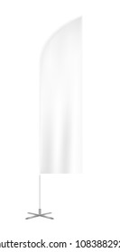 Vector blank outdoor feather advertising promo flag banner - mock up on the white background
