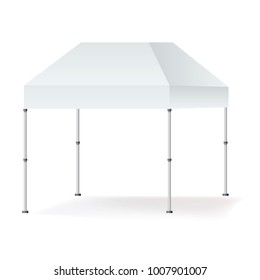 Vector Blank outdoor marquee tent booth mock up isolated on white background.